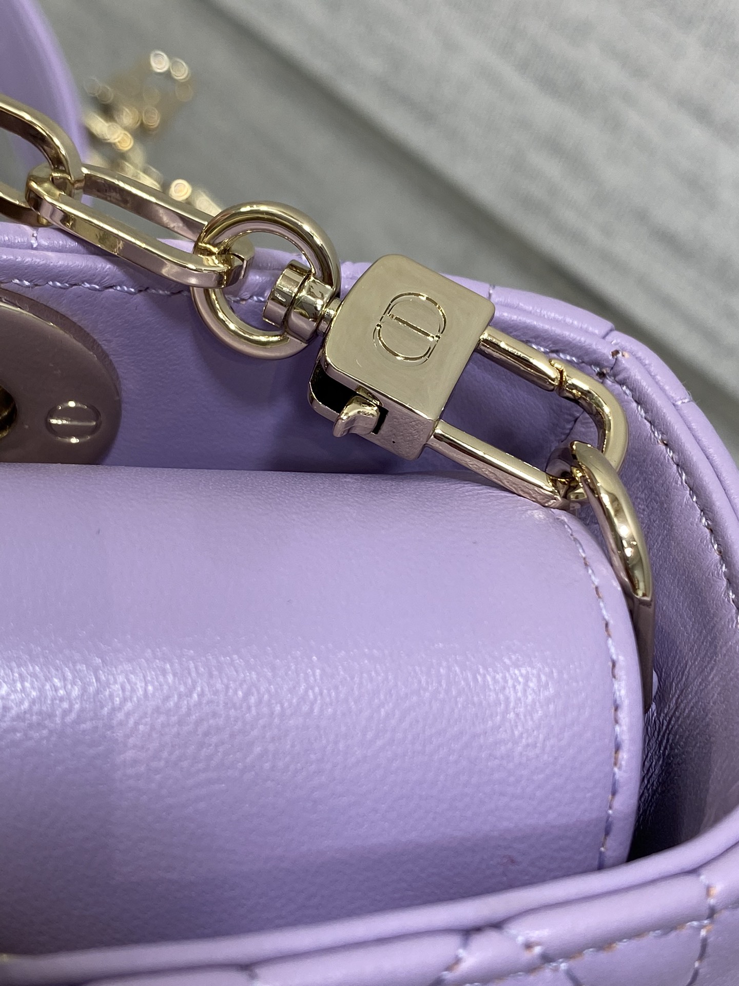 Small Lady D-Joy Bag Purple Cannage Lambskin